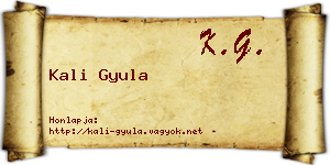 Kali Gyula névjegykártya