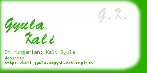 gyula kali business card